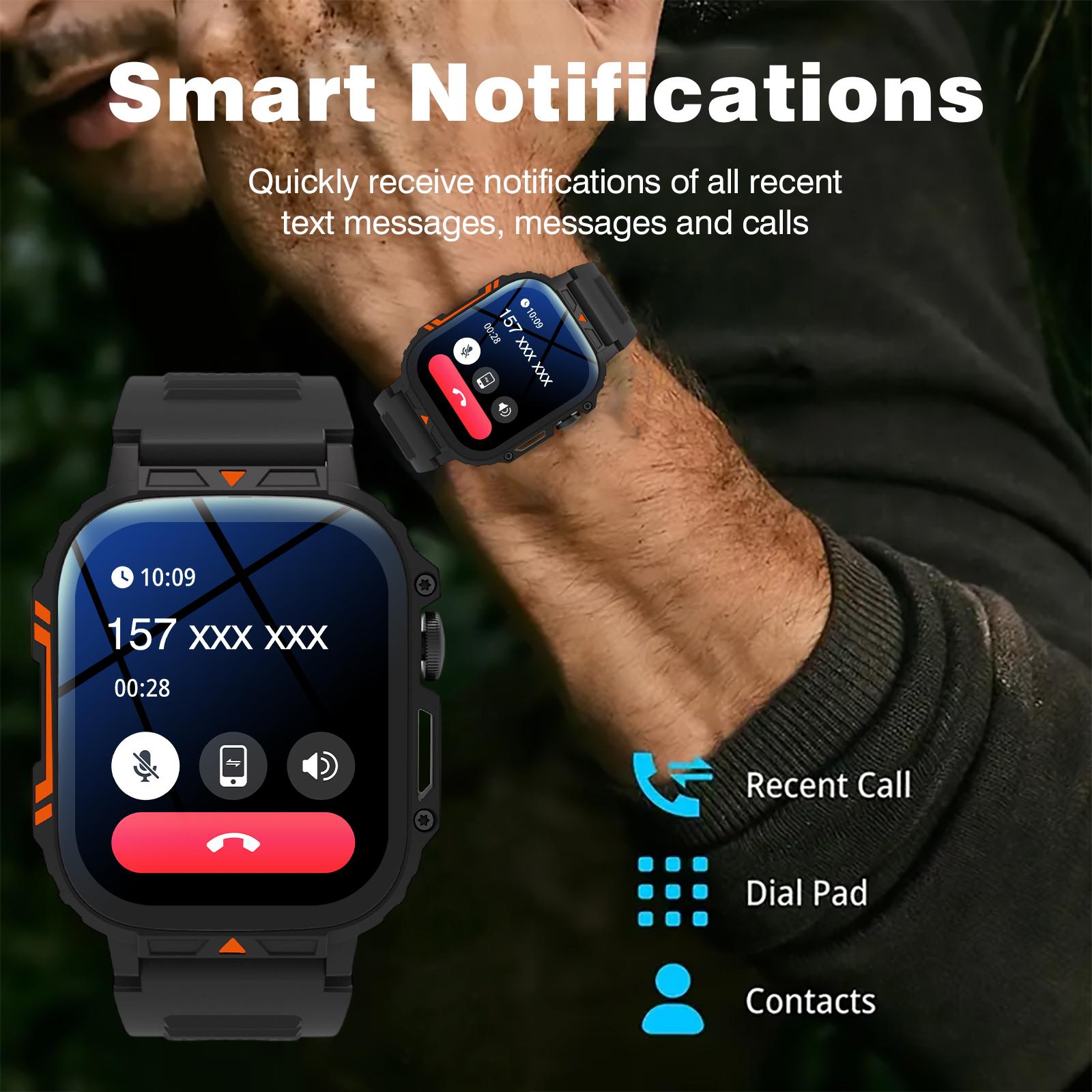 Smart Watch, Wireless calling /dial, Multi-Sport Modes, Call & Message Alerts, Custom Wallpaper, Compatible with iOS/android