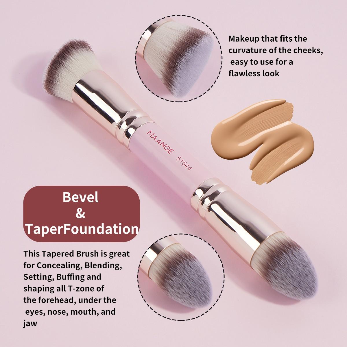 Maange 6-Piece Makeup Brush Set, Makeup Brushes Set, Makeup Tools Set, Foundation Brush, Blush Brush, Loose Powder Brush, Eyeshadow Brush, Concealer Brush, Ideal for Home and Travel