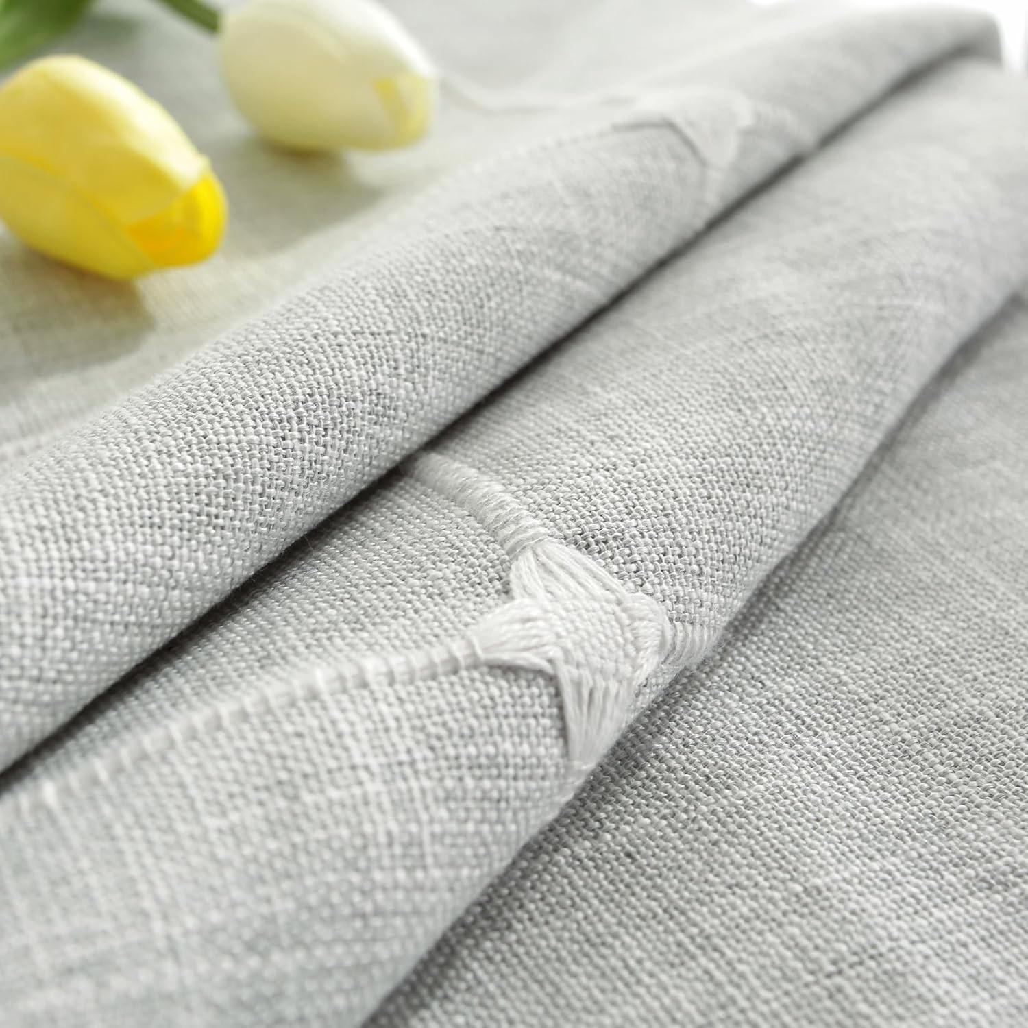 Plaid Tablecloth with Fringe, Round Dual-Layer Plaid, Embroidered, Handmade Fringe, Stain-Resistant, Non-Slip, Ideal for Gatherings