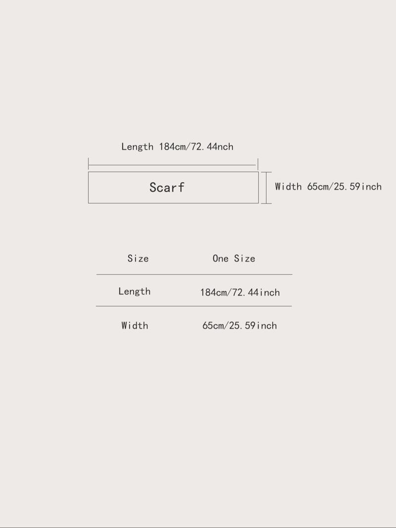 Double Sided Four-leaf Clover Print Scarf, Tassel Decor Elegant Soft Warm Floral Print Shawl for Fall & Winter, Fashion Accessories for Women & Men