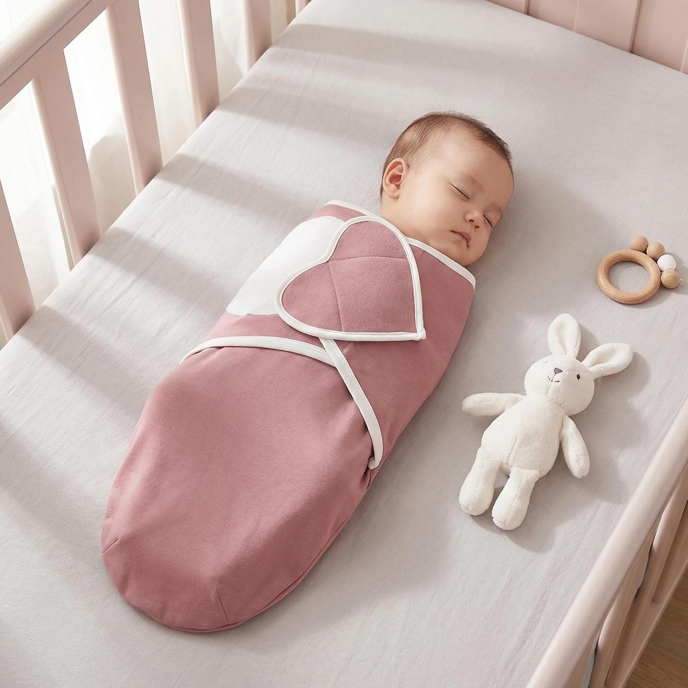 Three-Piece Baby Swaddle Blanket Set, Newborn Anti-Jump Wrap, Knit Fabric, Simulates Uterus Environment, Soft and Cozy, Cotton Velcro Design