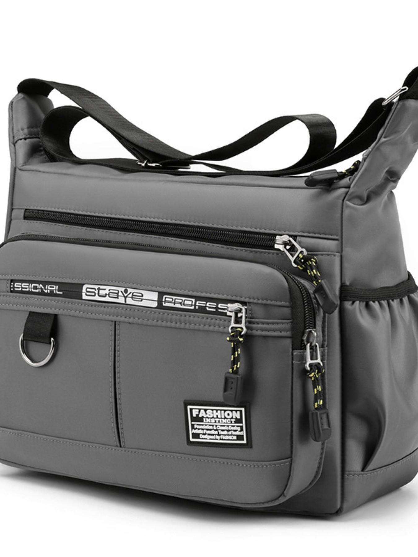 Large Capacity Men's Crossbody Bag, Durable Waterproof Multi-Pocket Business Shoulder Bag, Outdoor Commute Backpack for Men