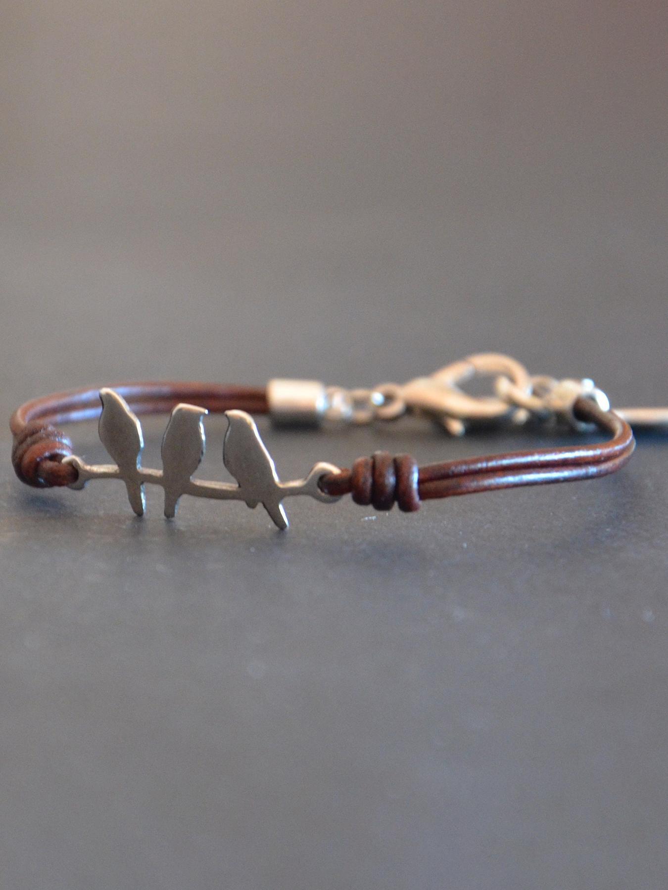 Boho Style Bird Design Pu Leather Bracelet, Trendy Stack Bangle, Fashion Jewelry for Party, Daily Clothing Decor, Trendy All-match & Exquisite Jewelry for Birthday Gift