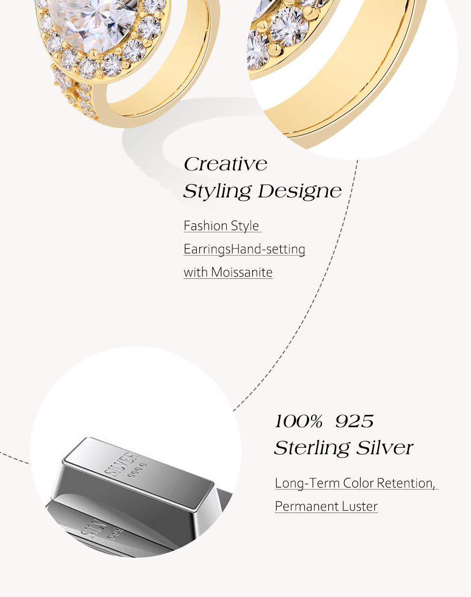 14*10mm Gorgeous Pear Cut D Color VVS1 Synthetic Moissanite Ring for Women Wedding Band Anniversary Gift R186