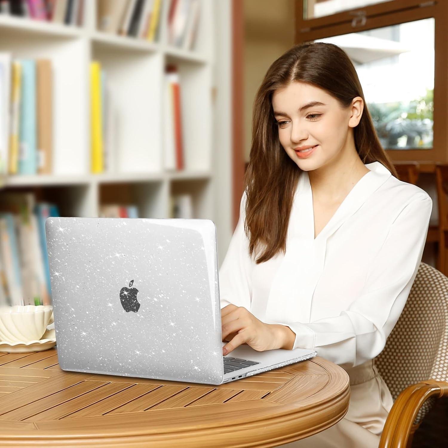 Macbook Air 13-Inch Case, Diamond-Like Shine, Transparent Hard Shell, Keyboard Cover, Screen Protector, Anti-Scratch, Lightweight, Durable, Hard PC Cover, Protective Covers