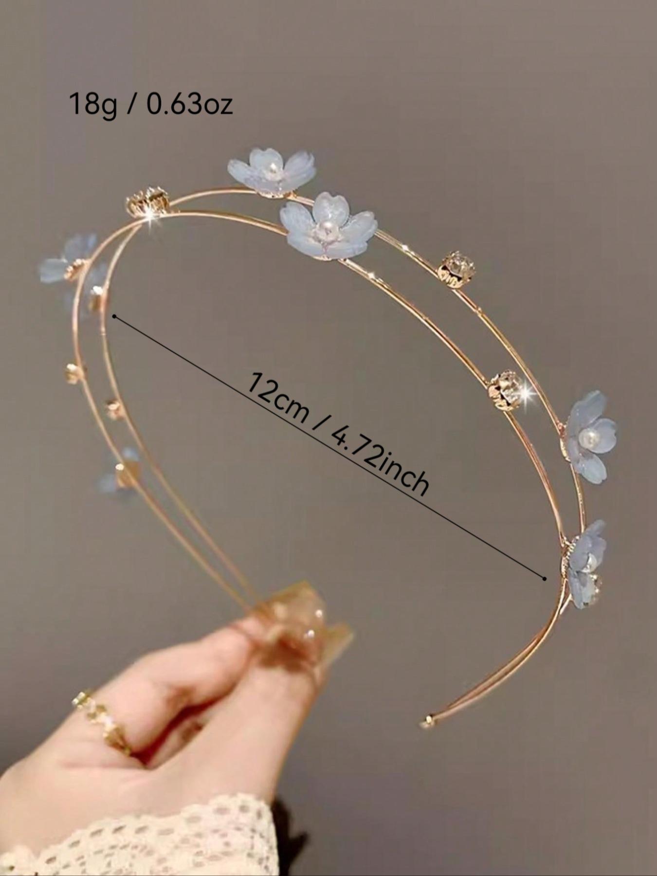 Flower Decor Headband, Elegant Hair Hoop for Wedding Bridal Party Formal Occasions, Fashion Hair Accessories for Women & Girls, Jasmine Princess Crown