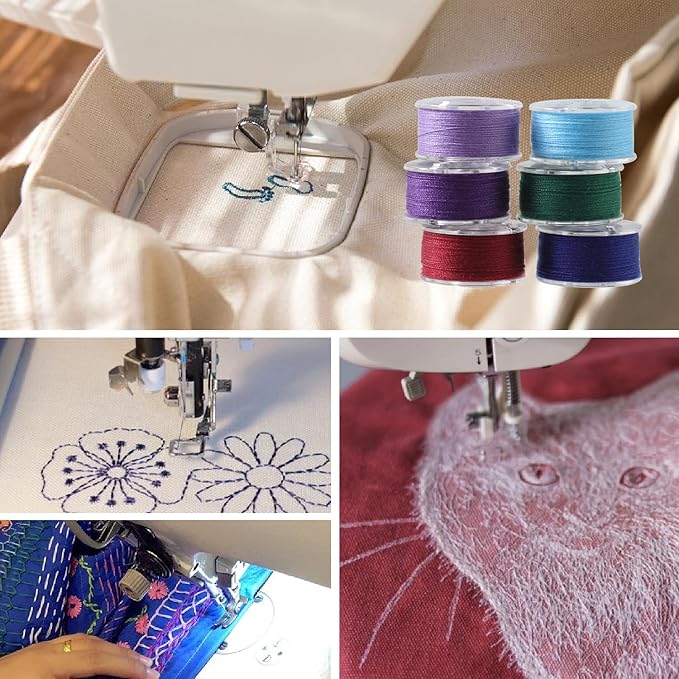 36 Colors Sewing Thread Bobbins with Bobbin Case, SizeA Class 15 Bobbins, Sewing Machine Bobbins, Sewing Machine Thread, Prewound Bobbins for Singer/Brother/Janome/Babylock Machine