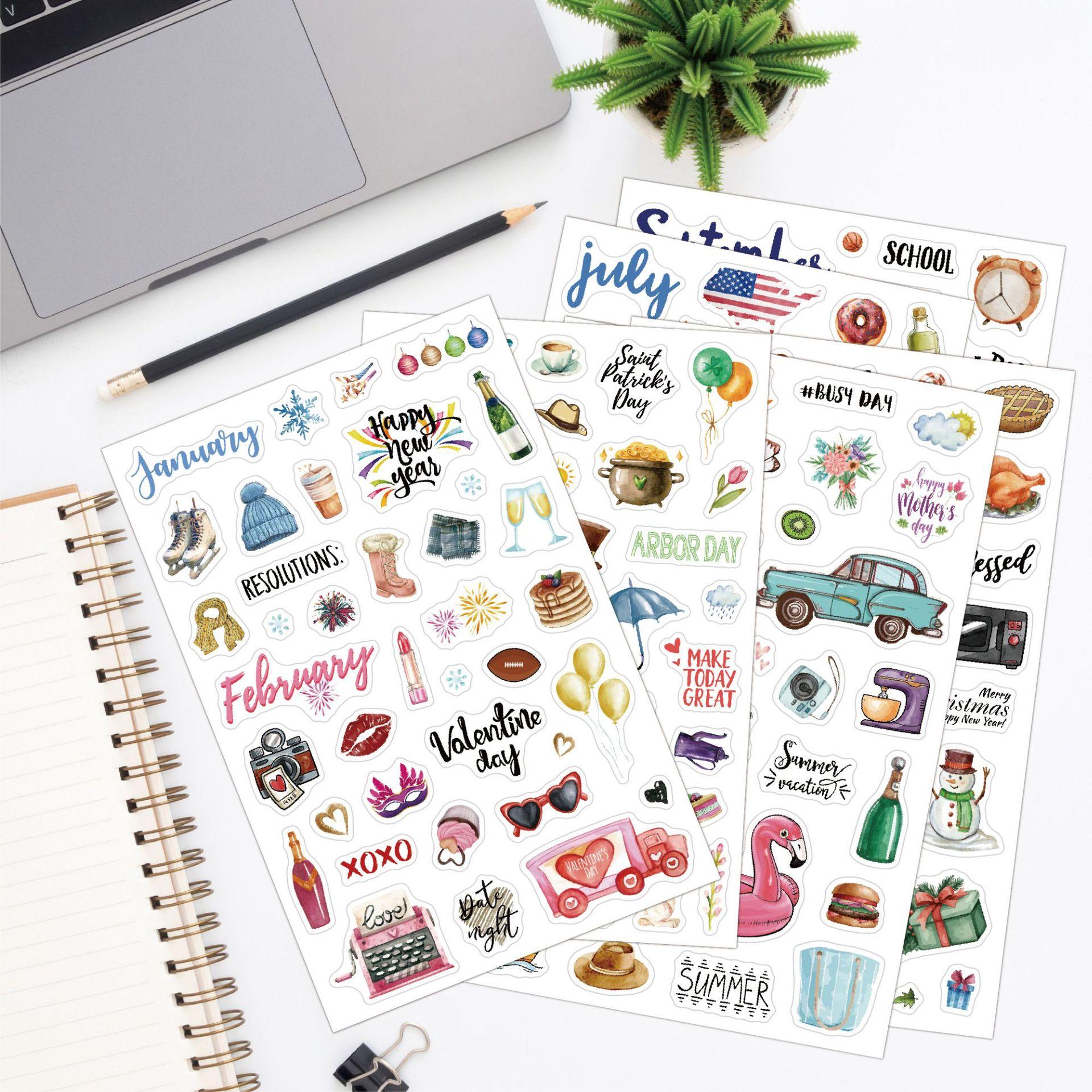 200+Sticker Sheets -With Accessories - Extra Large Calendar Planner Sticker Book with Monthly Tabs, Birthday, Wedding, Valentine’s, Christmas, New Year Decorations, for Bullet Journaling, Scrapbooking, Planners, Vintage & Modern Style - Year-Round Use