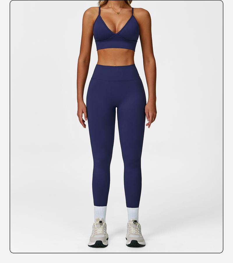 MFVIM Women's Christmas Fitness Set 2-Piece Seamless Skin-Exposed Backless Vest Sports Bra & High-Waist Cycling Shorts Yoga Pants Comfortable Sportswear for Yoga Running & Casual Wear Christmas Gifts