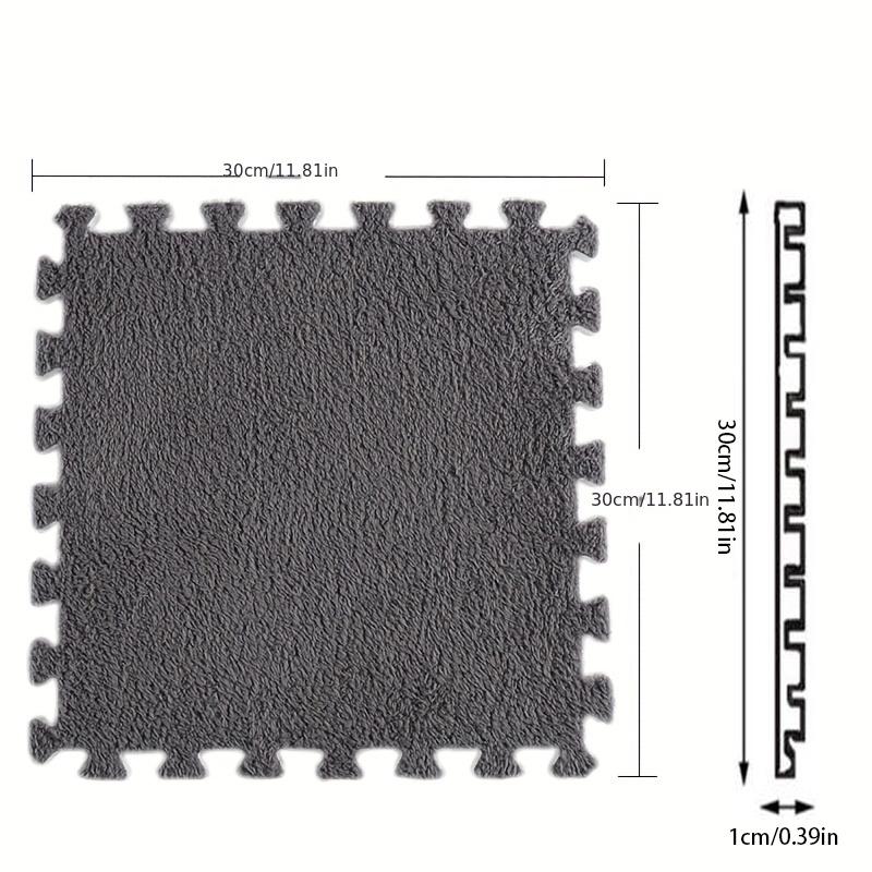 10pcs Solid Color Interlocking Mats, Washable Reusable Exercise Play Mats, Furry Soft Comfort Area Rugs for Living Room, Bedroom, Indoor and Outdoor Use