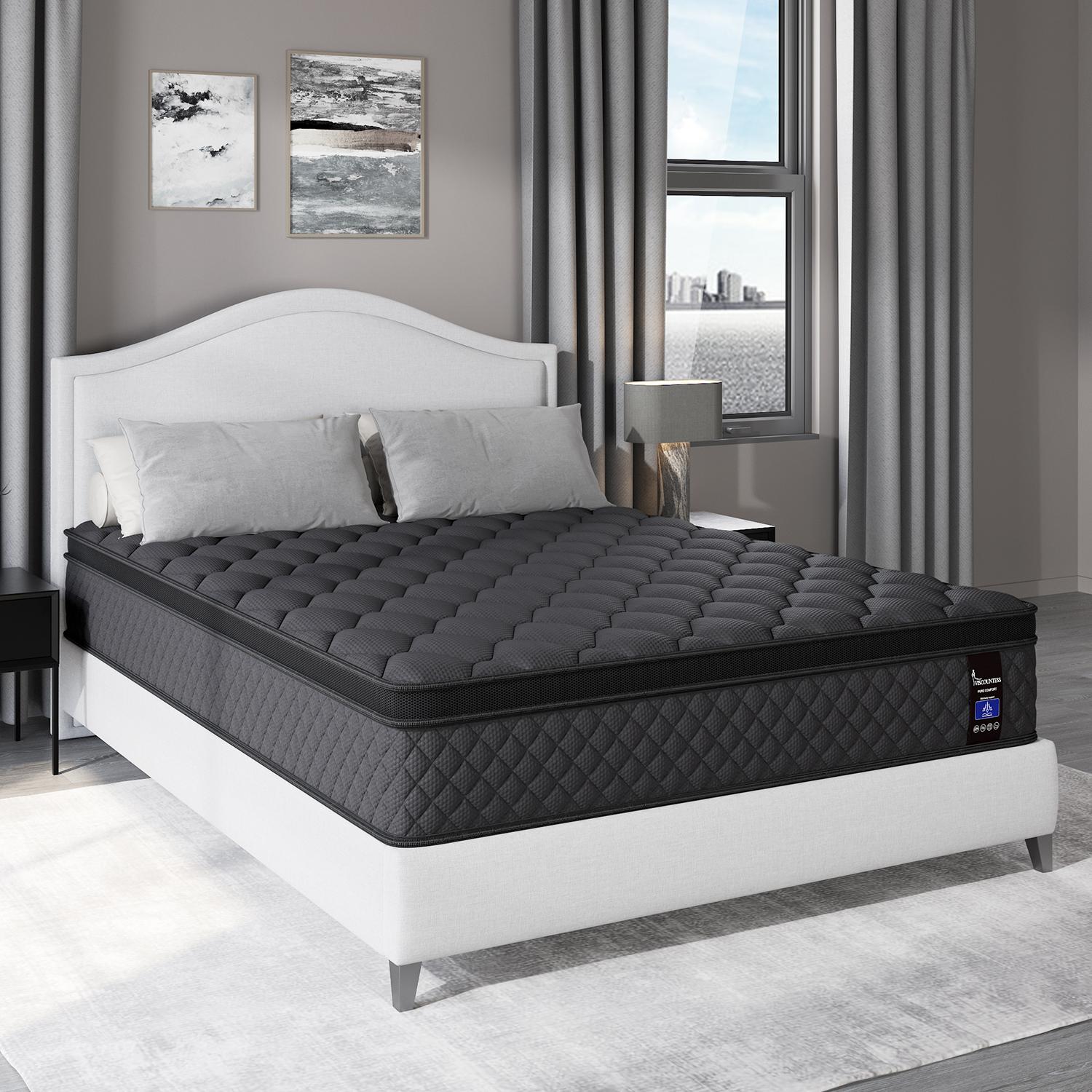 12/14 Inch Twin Full Queen King Size Mattress in a Box,Memory Foam Hybrid Mattress with Individual Pocket Spring for Motion Isolation & Silent Sleep&Lumbar Support & Pressure Relief,Medium Firm