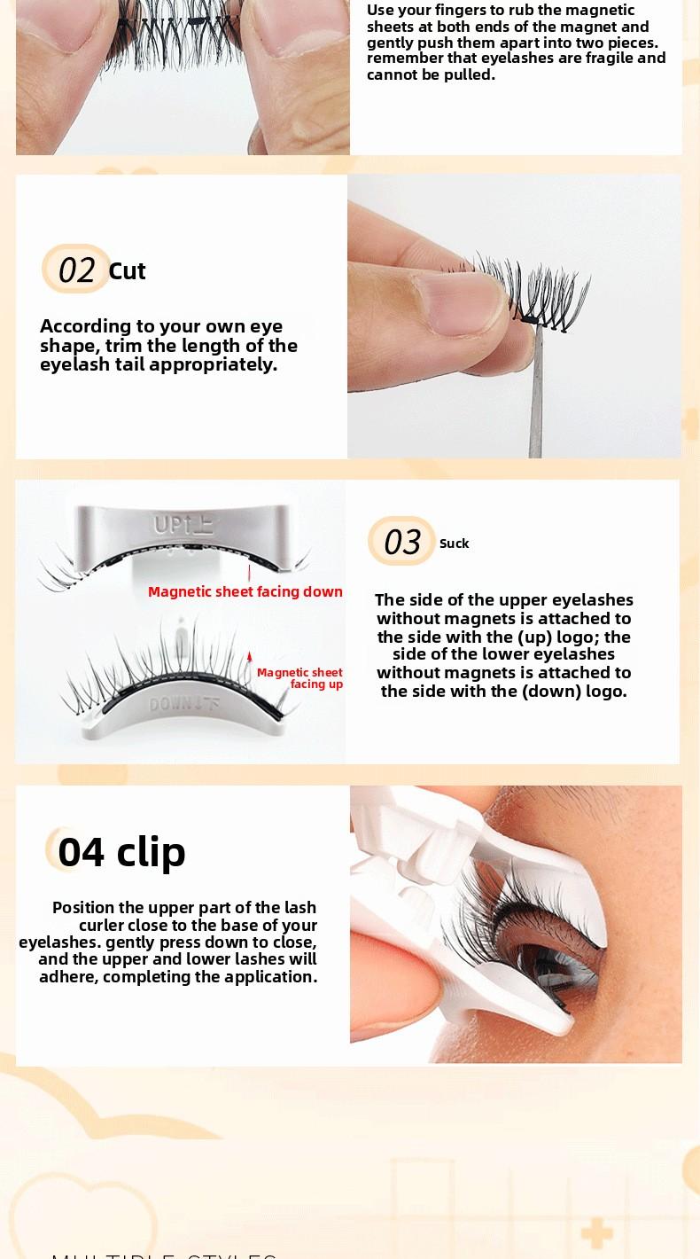 New Magnetic False Eyelashes Set 8 Styles Reusable Waterproof Natural Look for Daily Party Eye Makeup Extension