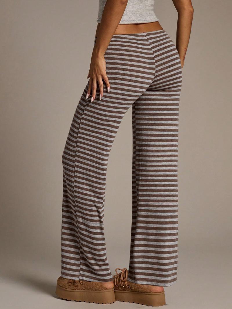 Women's Casual Striped Loose Long Pants, Comfortable and Stylish, Perfect for Daily Wear, Ladies Fashion Bottoms, Casual Fitted Trousers