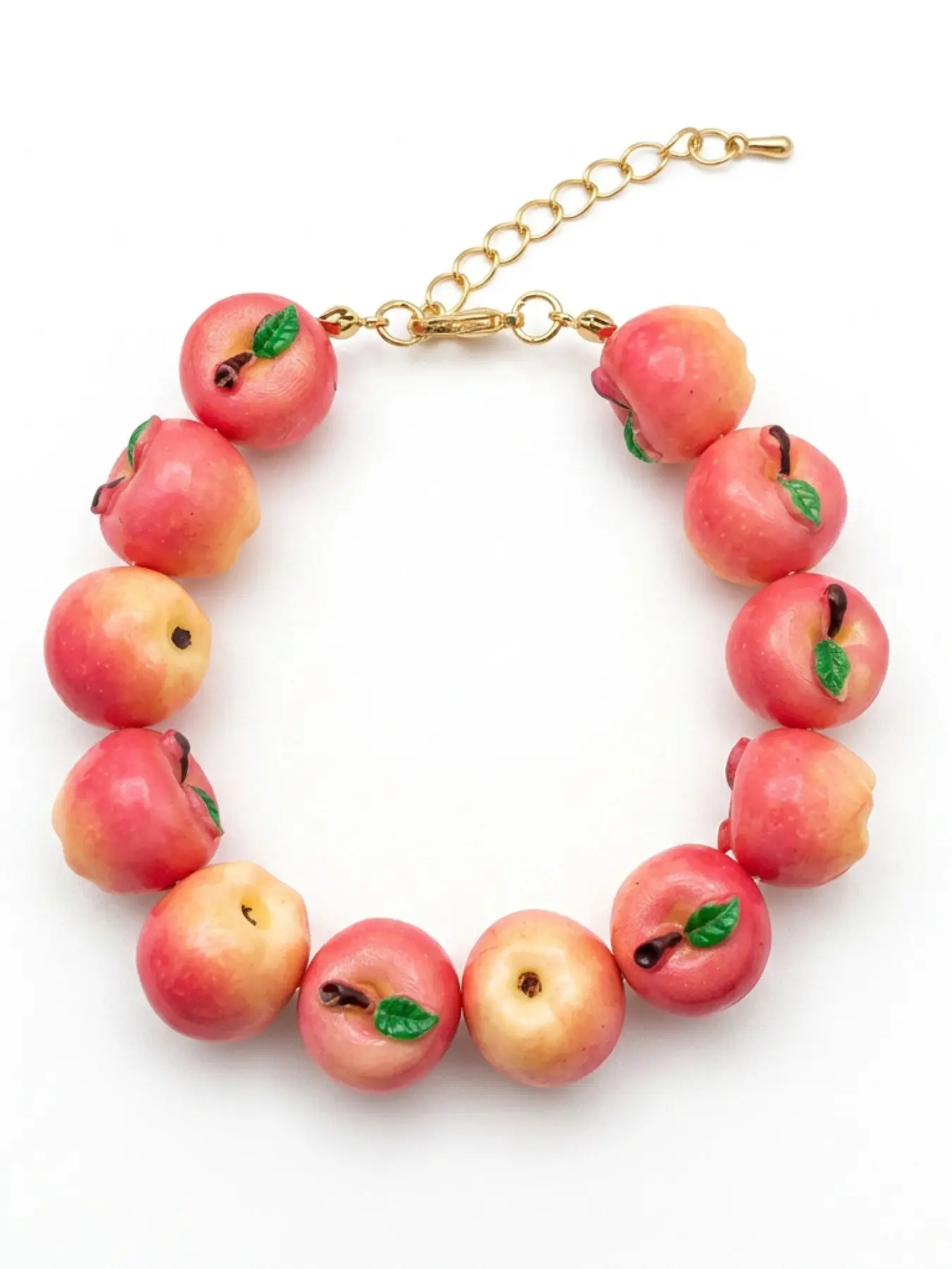 1pc Colorful Fruit Beaded Bracelet for Women, Handmade Mini Fruit Charm Bracelet, Lemon Cherry Acrylic Beads, Dopamine, Casual Trendy Jewelry, Summer Beach Vacation Bracelet, Y2K Kawaii Accessory, Adjustable Gift for Girls