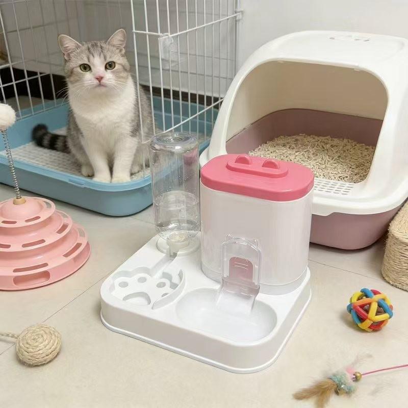 Durable Automatic Pet Feeder Water Dispenser Combo, Cat and Dog Use, Easy to Clean, Long-Lasting Design, Ideal for Home Use