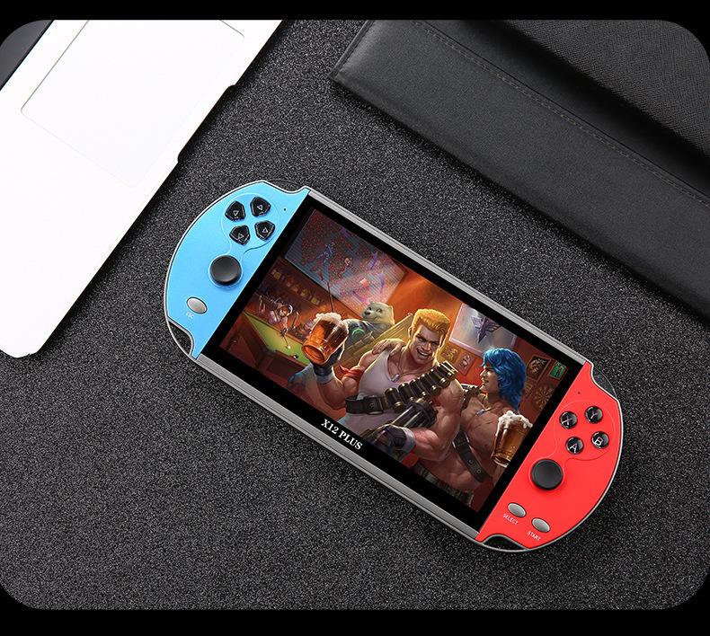 X12 PLUS Handheld Gaming Console, 7-inch Super Large Screen Game Console Handheld with NES, PSP and Arcade Simulators