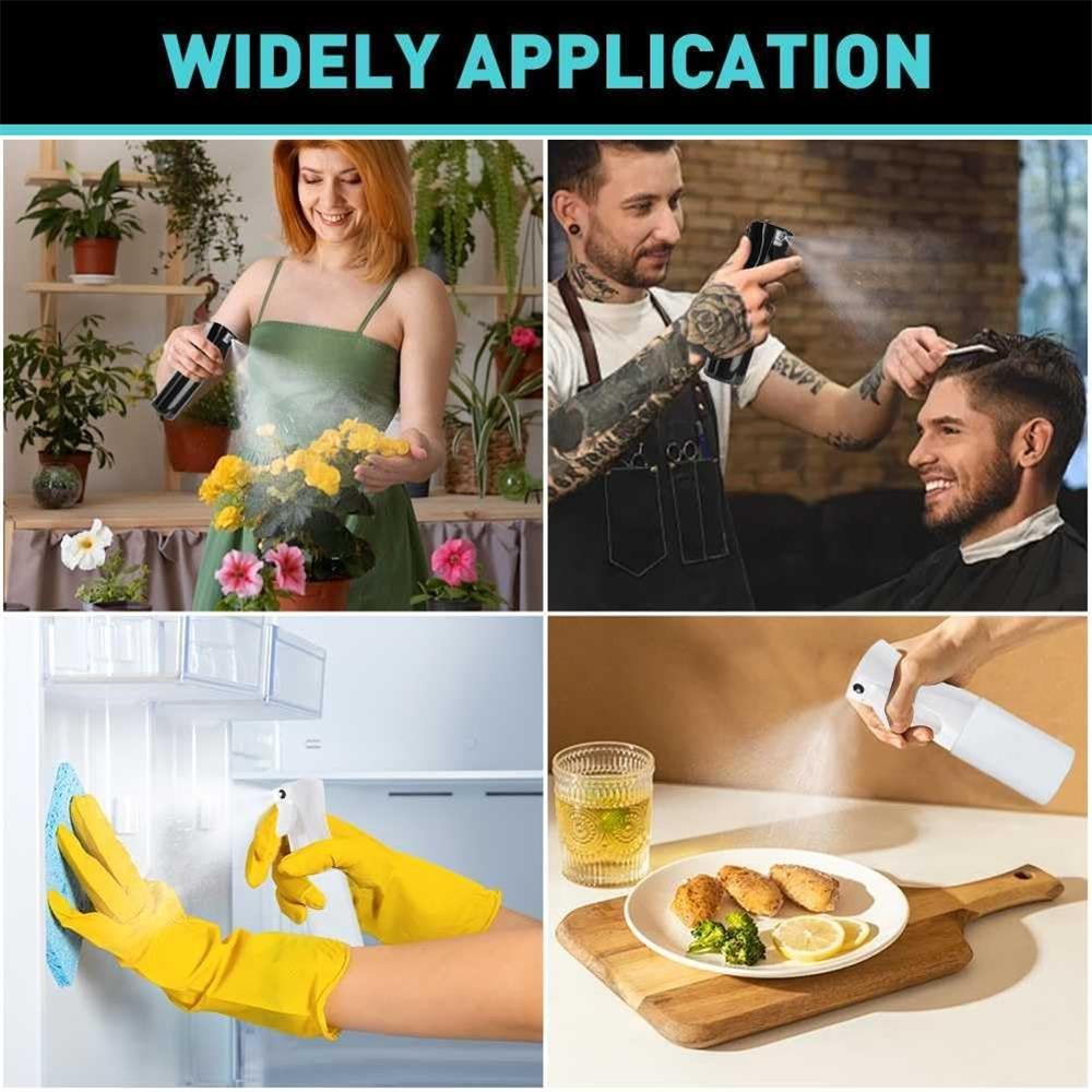 200ml/300ml empty spray bottles, refillable fine mist spray bottles, suitable for hair styling, cleaning, gardening, continuous watering, and also can be used as a sprayer.