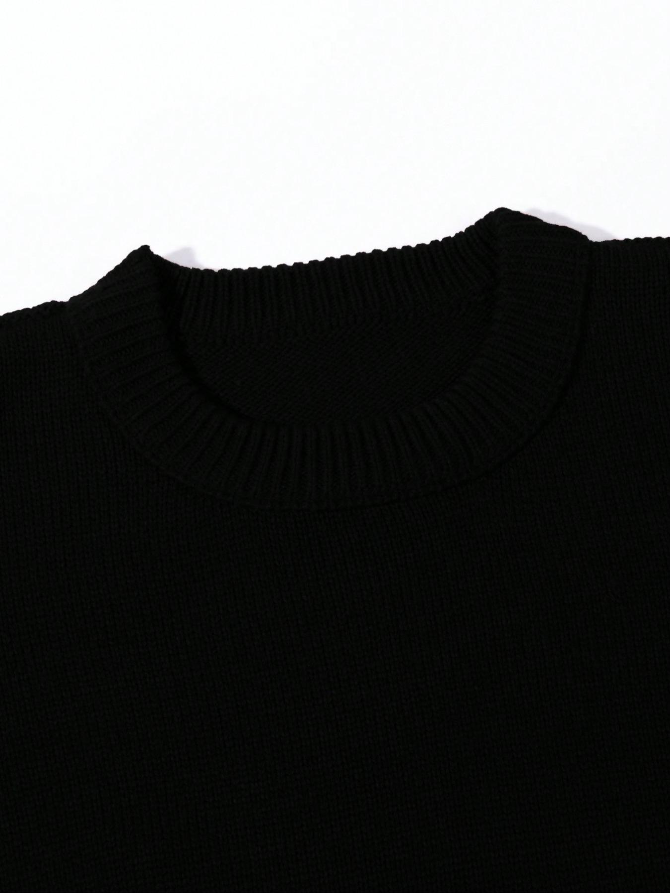 Fall & Winter Unisex Street Fashion Casual Long Sleeve Ripped Knit Sweater Pullover, Loose Fit Comfortable Cleanfit Round Neck Top, Knitwear