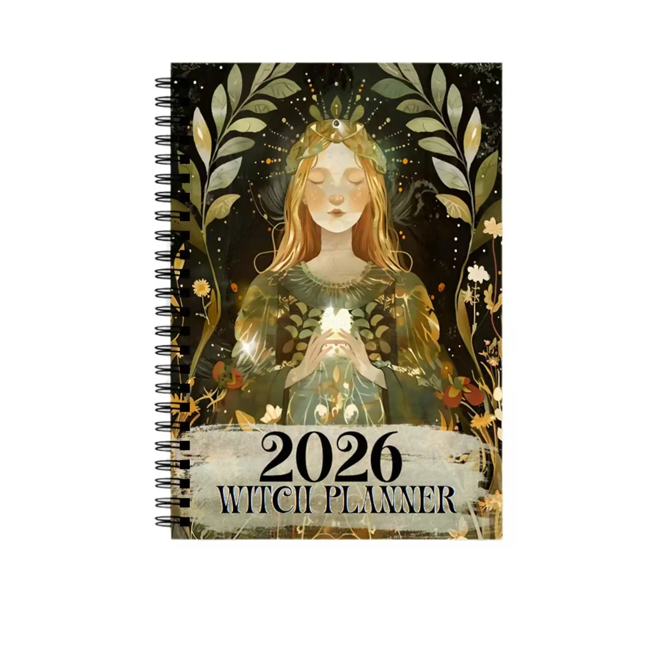 2026 Wizard Planner Notebook, Vintage Illustrations, Monthly Calendar, Planning Journal, Cross-Border in Stock, Retro Design