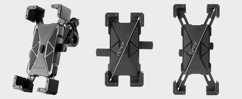 ROCKBROS Bike Phone Holder, Motorcycle Phone Mount, Anti-Shake Cell Phone Holder, 360° Adjustable for iPhone 16, 15 Pro Max/Plus, S9, S10 and More 4.7" to 7" Smartphones