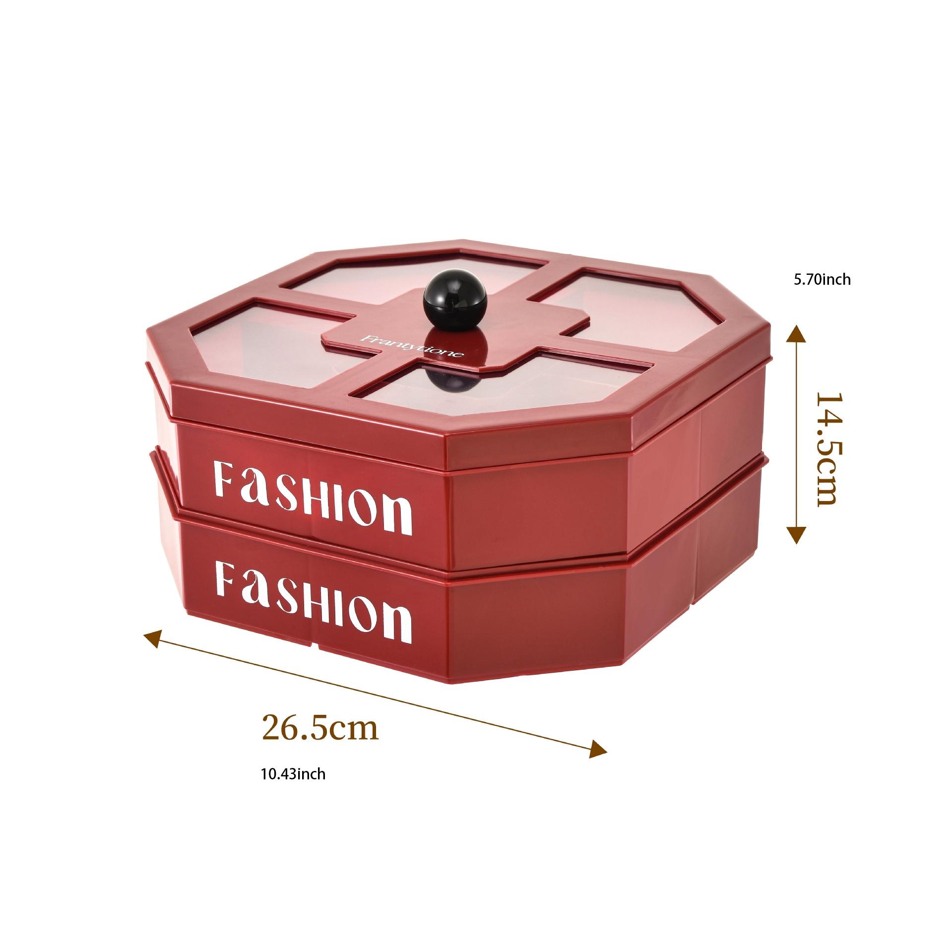 Outdoor Multi-Functional Fruit Tray, Segmented Covered Snack Candy Dish, Living Room Coffee Table High Aesthetic Luxury Dry Fruit Nut Storage Box