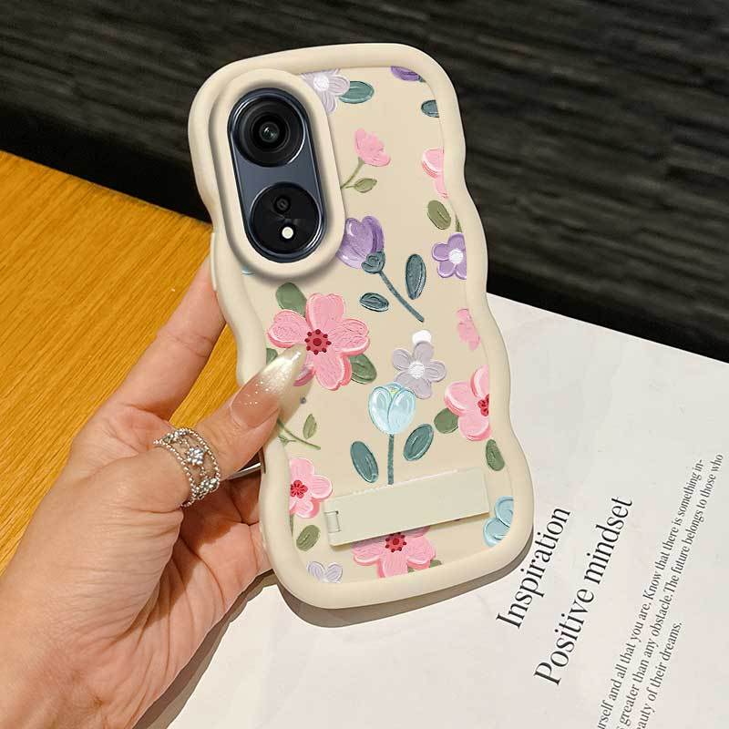 1 Piece A38 Flower Romance Flexible Design Anti-Scratch And Stand Protection Made For OPPO A38 Ideal For Entertainment