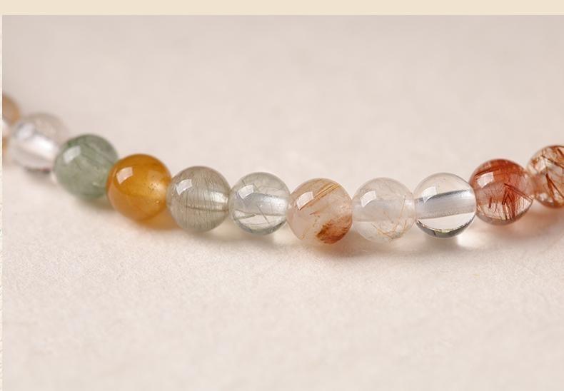 [Multi Treasure Blessing] crystal bracelet, black gold super seven white crystal golden tiger eye red agate, unisex, daily wear gift, natural stone mix, all round good luck wealth blessing symbol