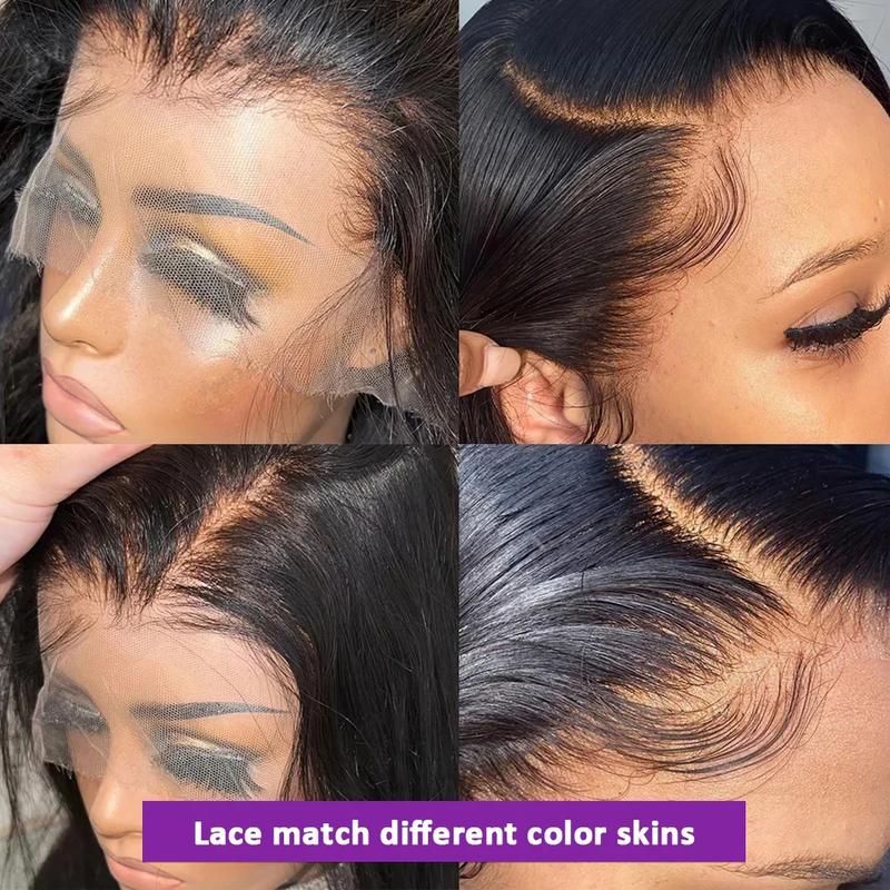 Bling Hair 13x6 HD Transparent Lace Front Real Hair Wigs Pre Plucked For Women Straight Remy Real Hair Lace Frontal Wigs