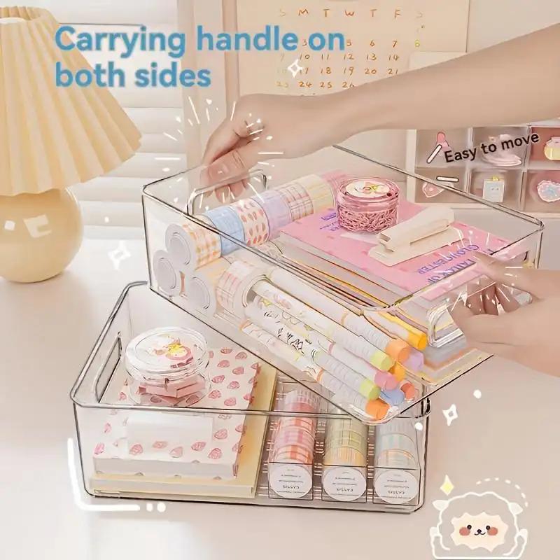 3 Pack Acrylic Drawer Organizer Clear Stackable Storage Box Kitchen Home Storage for Snacks Cosmetics Sundries Multi Purpose Container for Kitchen Bathroom Bedroom Living Room Office Christmas Halloween Gift Organization