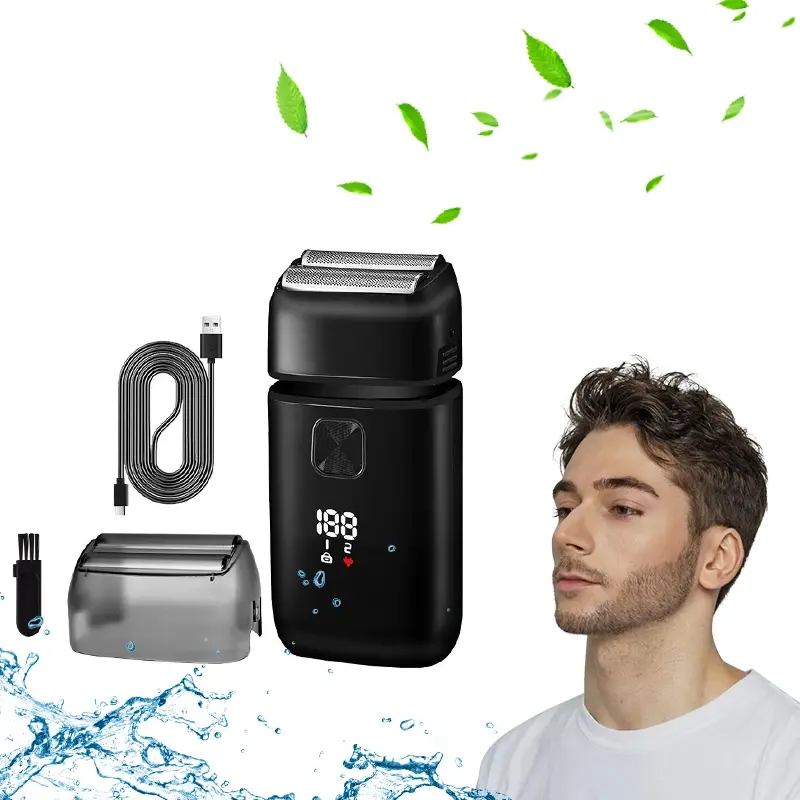 Upgraded charging electric shaver, perfect gift choice for bald hair trimmer with LED display screen