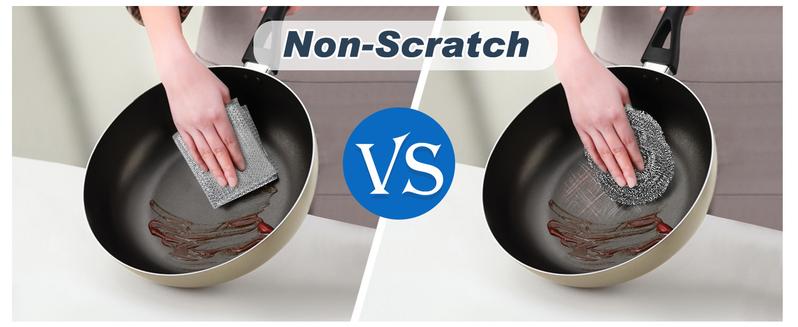 10 Pcs New Upgrade Steel Wire Dishcloth,Double-Layer Steel Wire Cleaning Cloth,Powerful Cleaning Non-Scratch Wire Dishcloth Rag for Cookware, Sinks, Dishes, Stove Tops