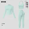 MFVIM Women's 2-Piece Sweatsuit Set - Criss Cross Crop Tank Top, High Waist Leggings, Zip Up Crop Jacket, Breathable Textured Thermal Lined Activewear for Yoga Gym Travel, Women 2 Set, Tracksuit Goals, Tank Tops