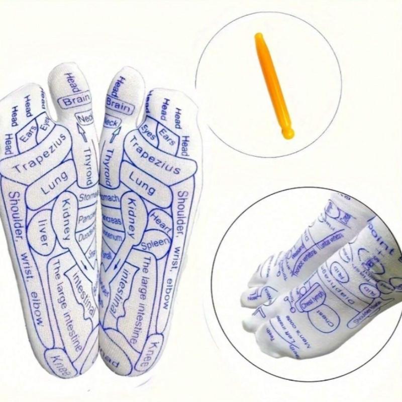 Reflexology Foot Massage Socks, 4 Counts/set Foot Massage Socks with Manual Massage Tool, Foot Relief and Acupressure Socks, Body Care, Lightweight