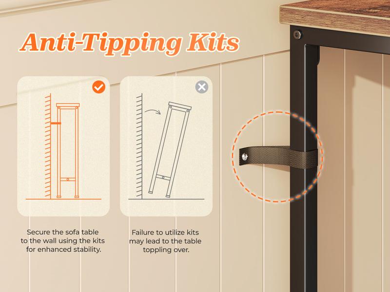 SUPERJARE 102 Inch Sofa Table with 2 Power Outlets and USB-C Ports, 5.9 Inch Narrow Console Table with Storage, Extra-Long, for Couch，Behind Sofa or Bed