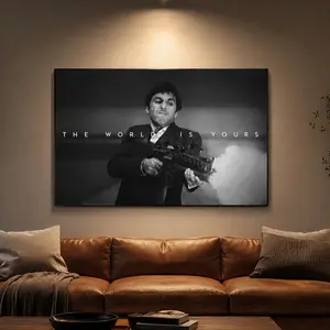 Tony Montana Scarface "The World Is Yours" Poster, Waterproof Wall Print, Motivational Wall Art, Home Decor, Living Room Decoration, Apartment Decor, Man Cave Decor, Movie Wall Art, Inspirational Wall Art, Bedroom Decor, Gift Idea