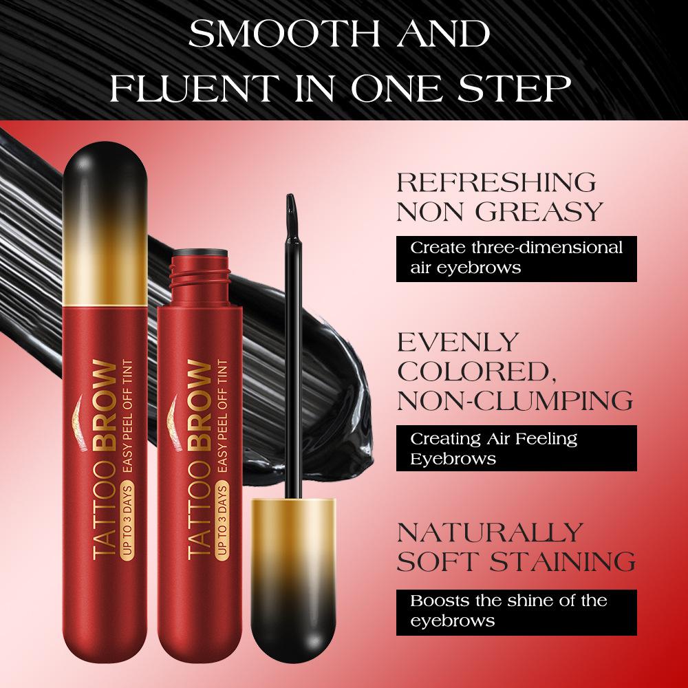 Peel-off Eyebrow Gel, Semi-permanent Brow Tint, Waterproof and Sweat-resistant, Long-lasting Color, Natural & Voluminous Brow Shape, Easy Peel-off Removal, Creates 3D Wild Brows.