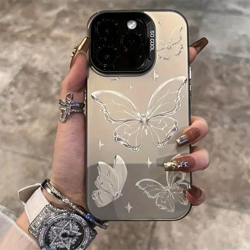 Phone Case - Laser Mercury Butterfly Pattern Phone Case, Compatible with Iphone 17/16/15/14/13/12/11/XS/XR/X/7/8 Plus/Pro/Max/Mini - Creatively Designed, Stylish And Minimalist Personalized Full-Body Protective Case, Suitable for Both Men And Women