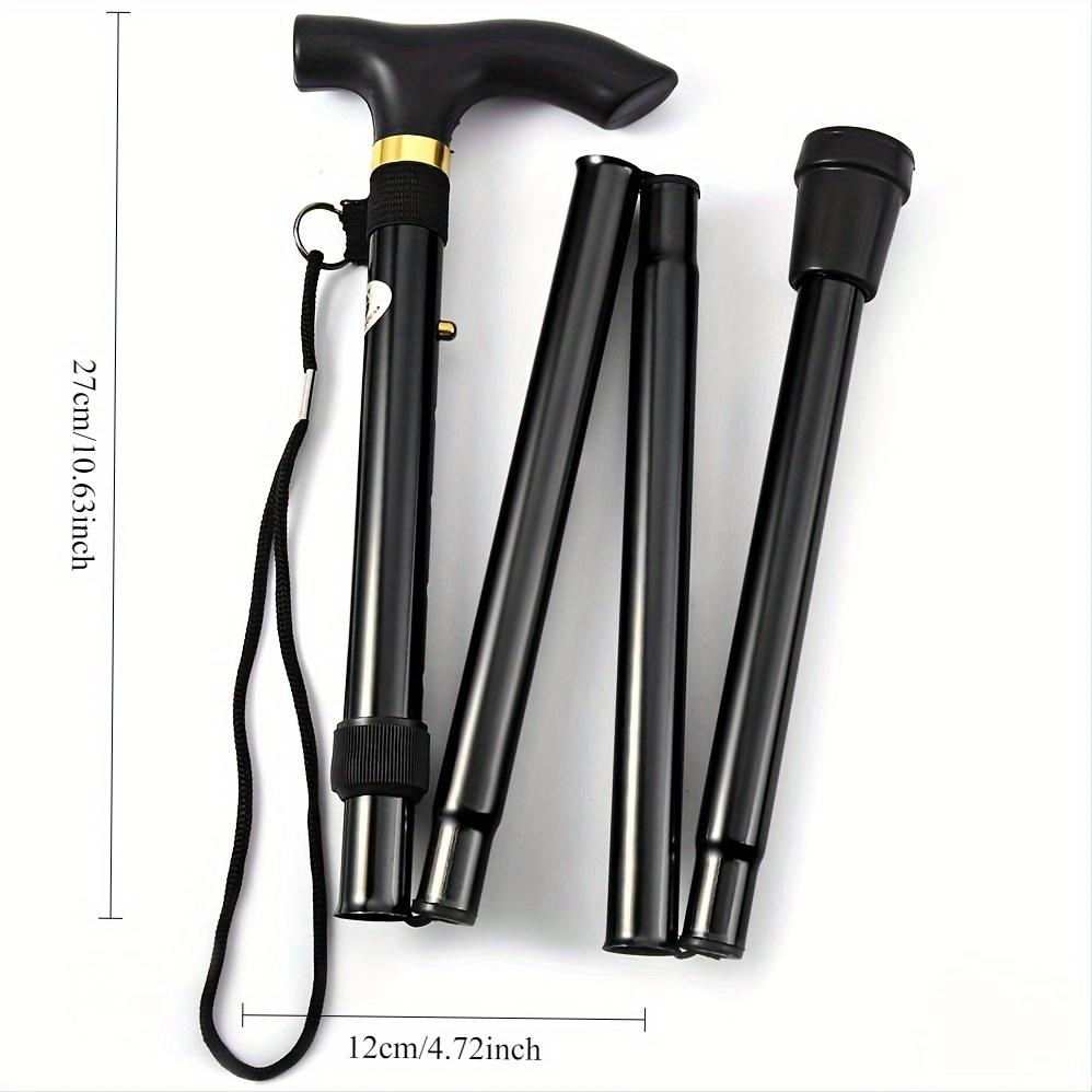 4-section Folding Ultra-light Adjustable Walking Stick, Telescopic Trekking Pole With Rubber Tip