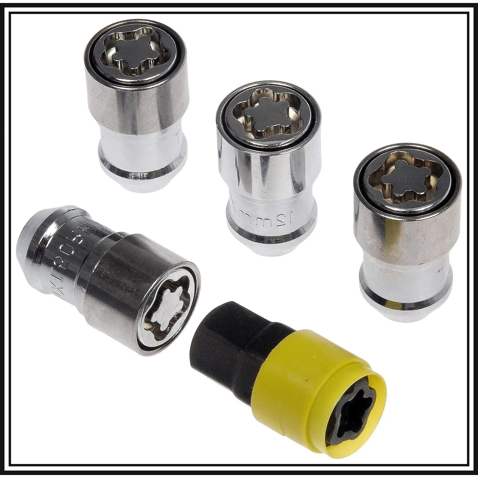 712-380 M12-1.50 Wheel Lock Set, 60-Degree Conical Seat, Includes 4 Wheel Locks & KeyGift