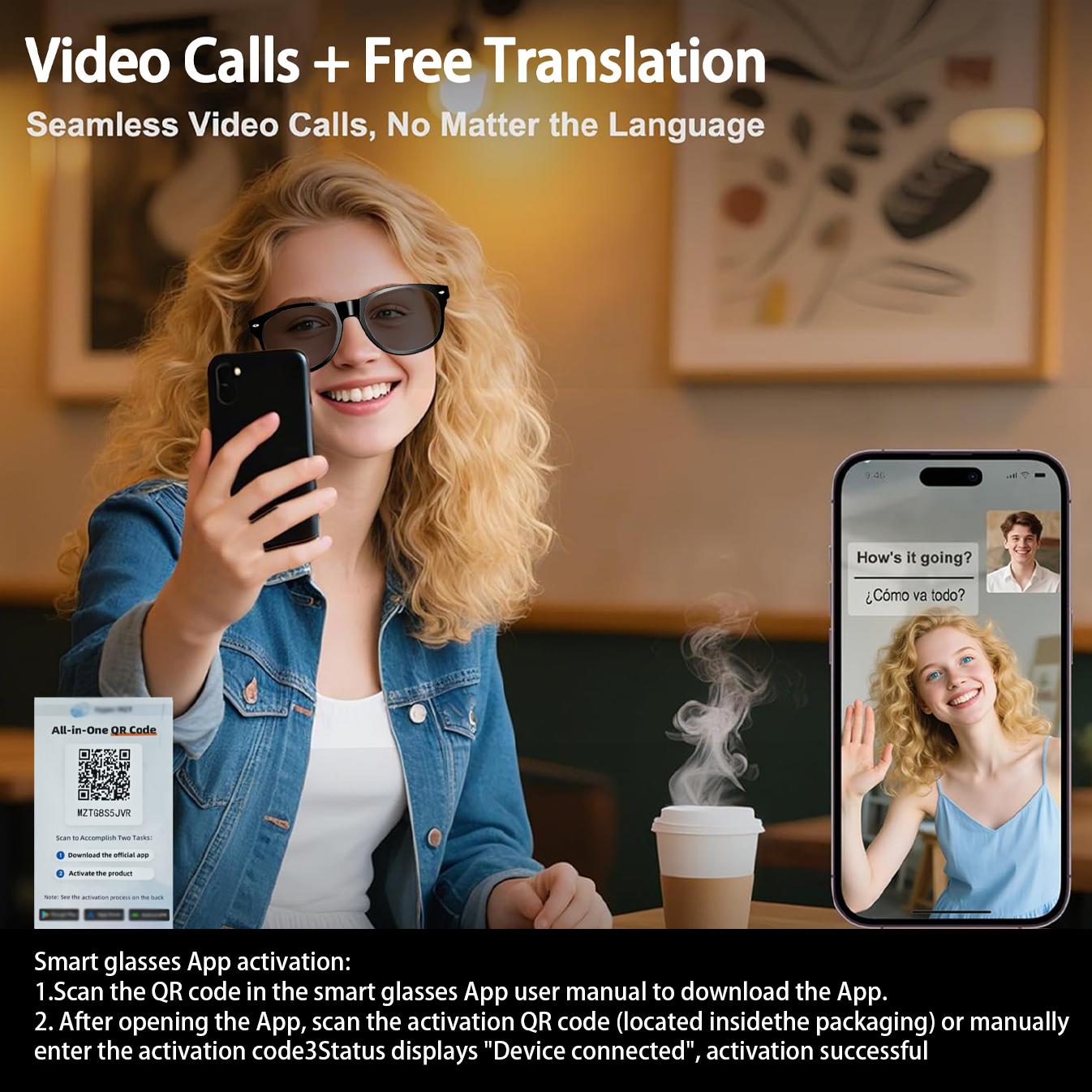 Touch-Sensitive Smart Glasses, One-Click Switch Technology, Trendy Design, Unlock New Communication Methods, Lithium Ion Batteries Included