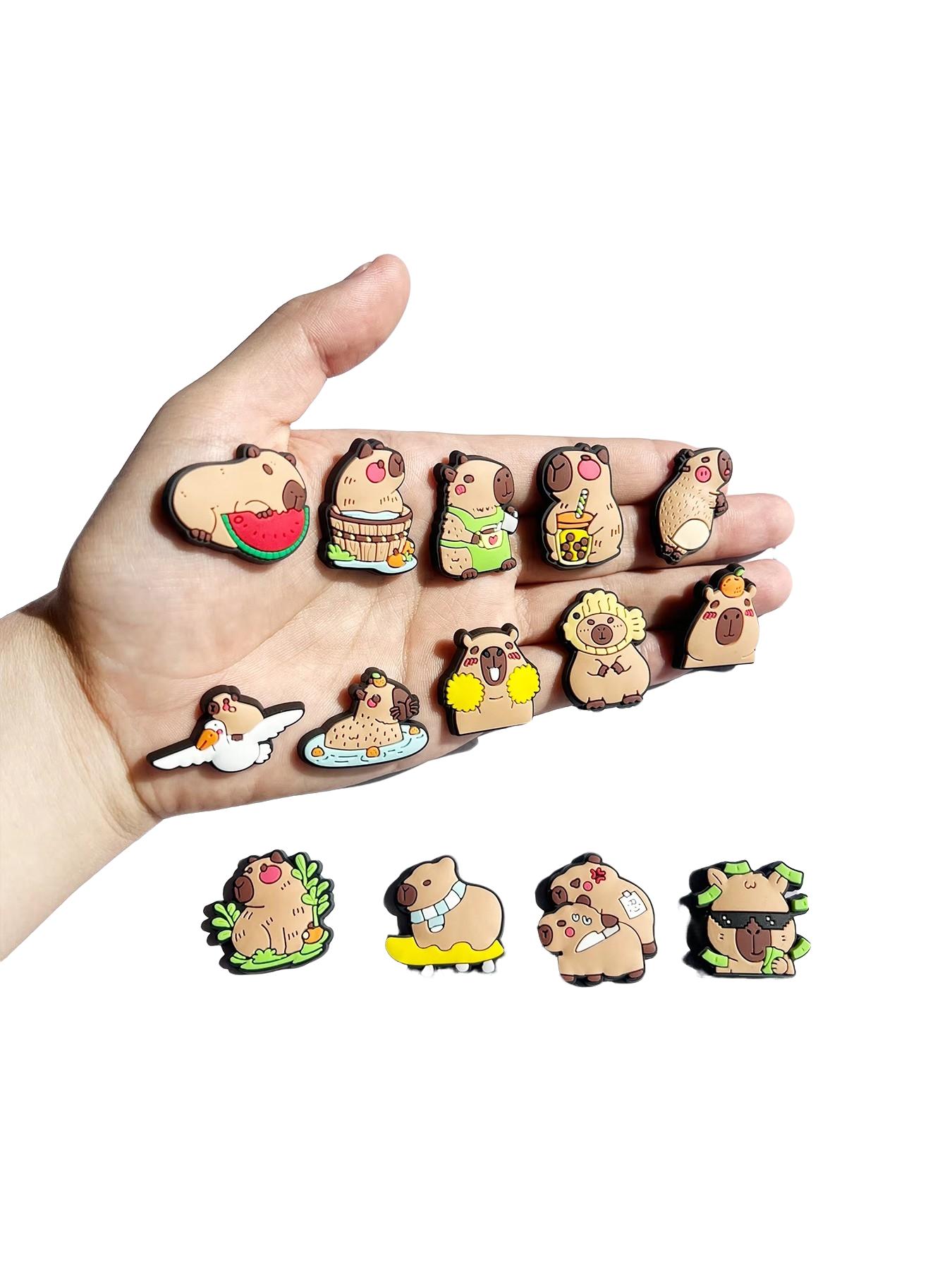 16/20/36 Piece Capybara Puffer Fish PVC Cartoon DIY Shoe Charms, Charm Accessory, Shoe Accessories, Decorative Shoes Classic Sandals, Family Children Christmas Party Birthday Gifts, Shoe Charms Set