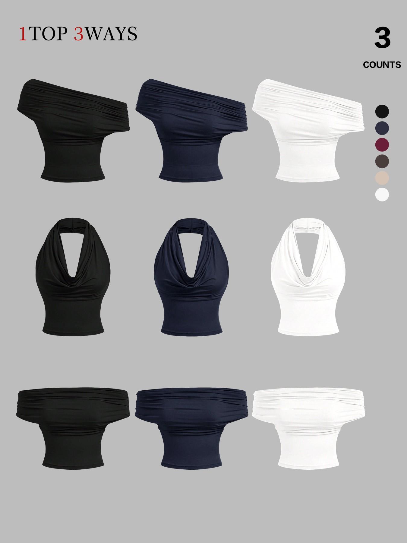 Women's Three-Way Convertible Sleeveless Vest Top, Slim Fit Design, Ideal for Daily Wear & Stylish, Perfect for Trendy Looks