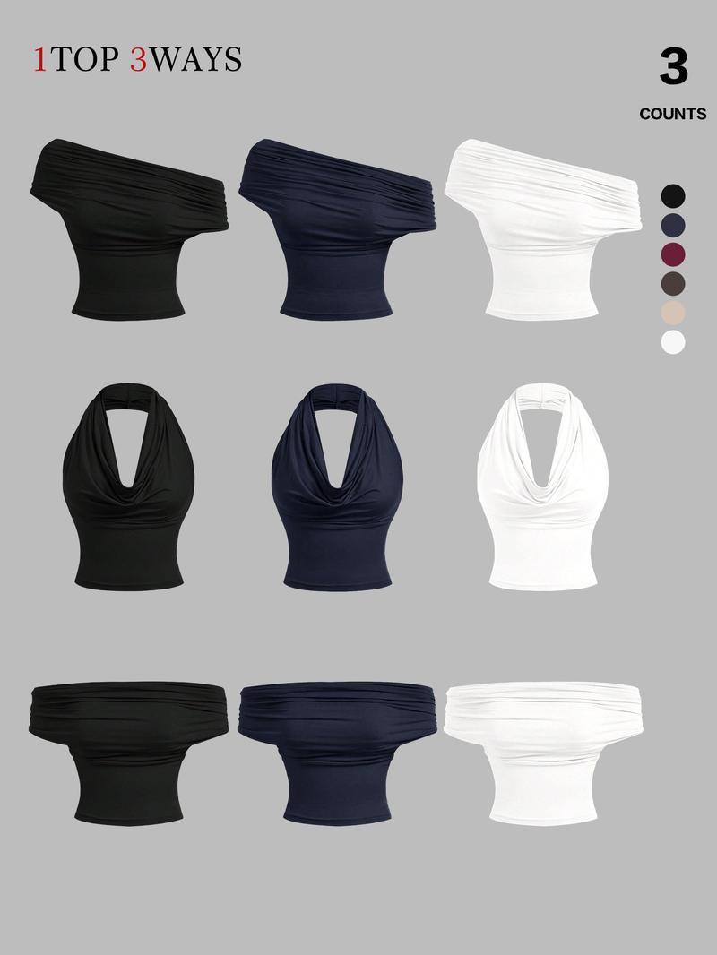 Women's Three-Way Convertible Vest Top, Slim Fit Design, Ideal for Daily Wear & Stylish, Perfect for Trendy Looks