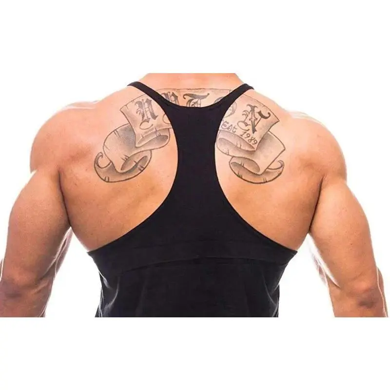 Running Vests Men Gym Stringer Tank Tops Bodybuilding Clothing Cotton Sleeveless Shirt Fitness Guys Singlets Workout Tanktop