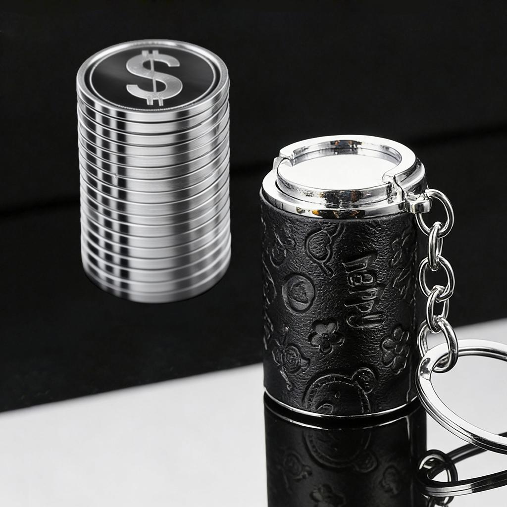 Mini Coin Bank 2-in-1 Fidget Stress Relief & Portable Coin Storage Loose Change Holder Secure Snap Closure Keychain Perfect for Daily Carry Satisfying Coin Drop Feel Piggy Bank
