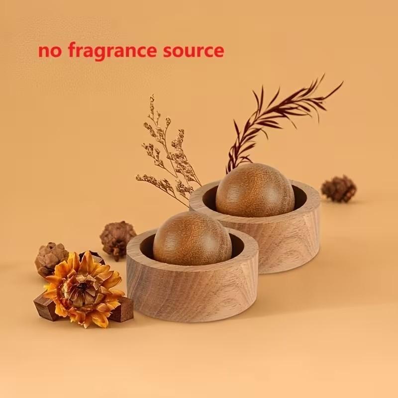 Creative Round Ball Scent Diffuser, Walnut Wood Essential Oil Diffuser, Aromatherapy Diffusers, Natural Fragrance Dispenser, Ideal Gift for Home, Car, Bathroom Decor, Aromatizer