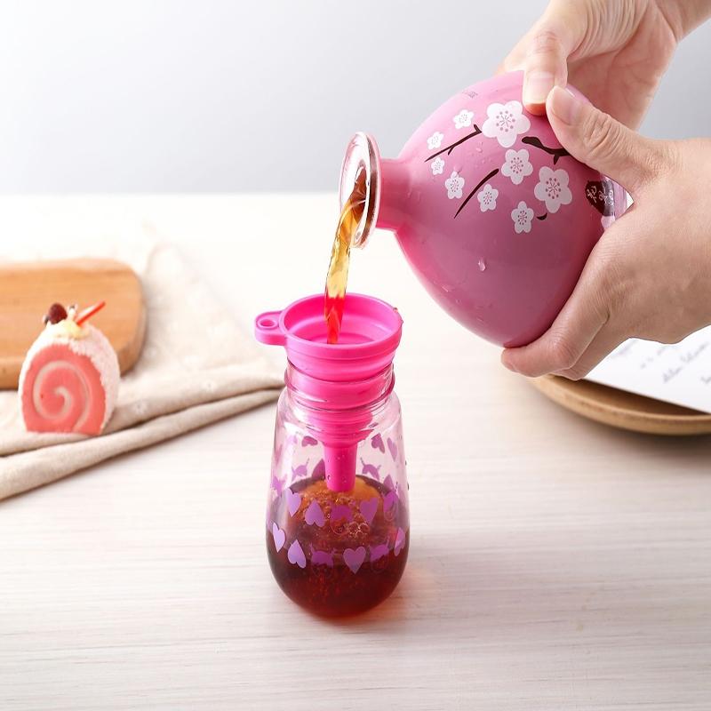 4pcs/8pcs Random Color Silicone Funnels, Foldable Collapsible Funnels, Creative Kitchen Funnels, Foldable Oil Funnel