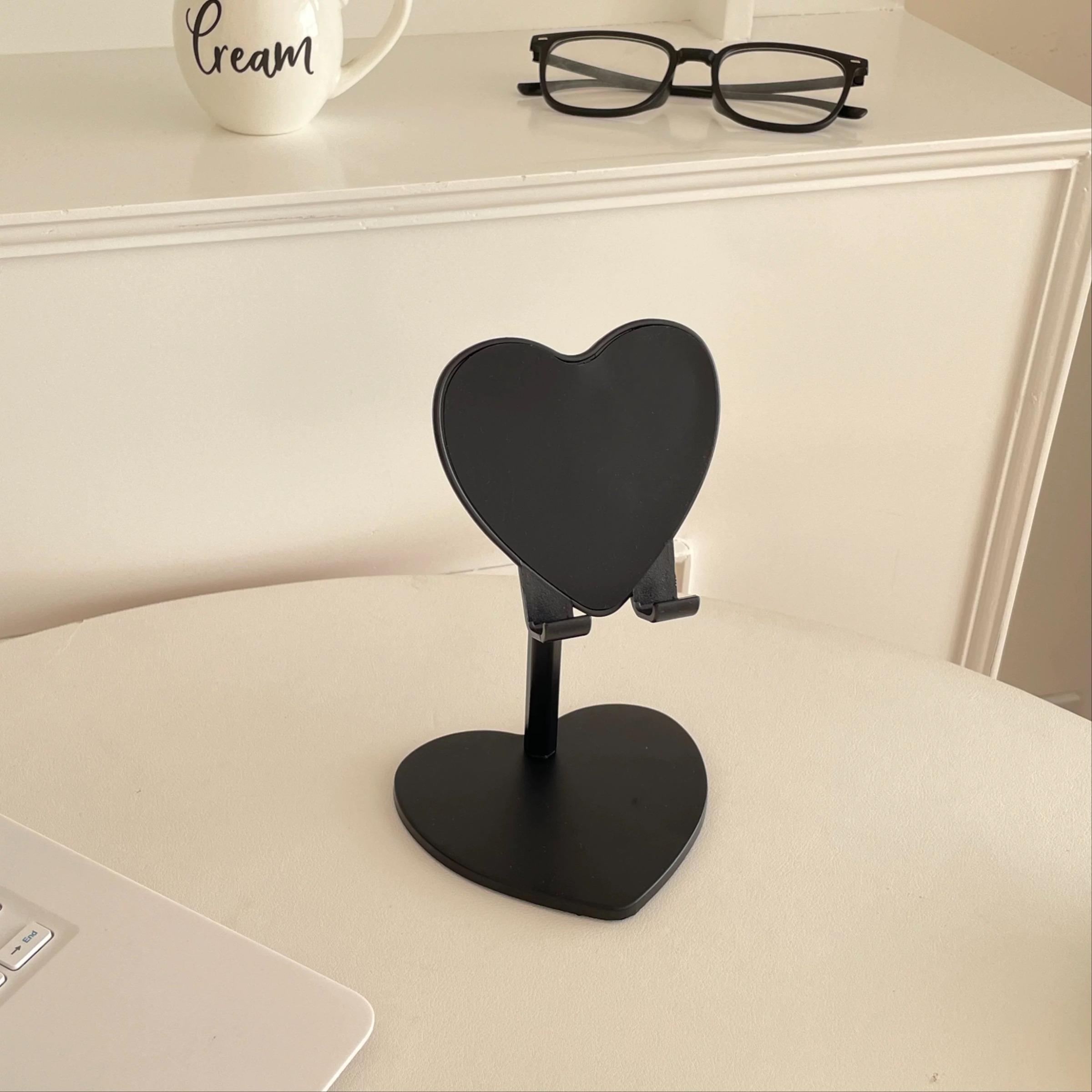 Heart-Shaped Phone Stand Desktop Tablet Holder Adjustable Height Support Stand Portable Phone Holder, Perfect for Watching Movies, Simple and Clean Design, Cell Phone Stand