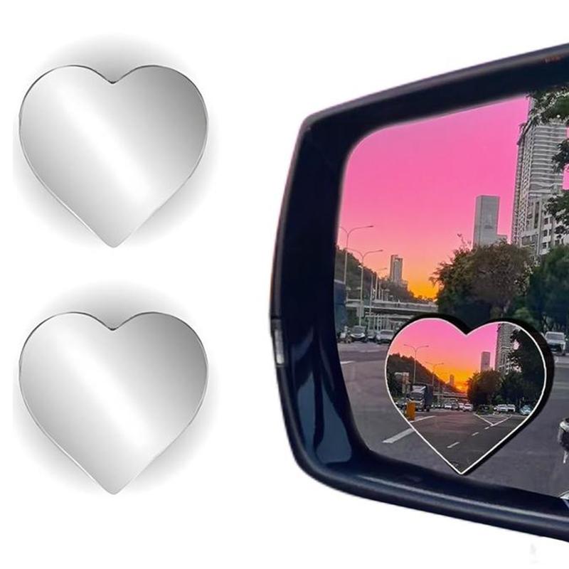 Heart Shaped Car Blind Spot Mirror, 360 Degree Wide Angle Convex Mirror, Car Exterior Accessories for Car Parking, Automotive Rearview Mirror Accessories