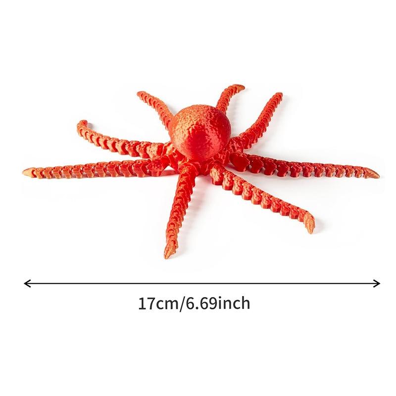 1pc 3D Printed Poseable Octopus/squid Model, Articulating Figurines, Moving Joints, Heavy-Duty Plastic, Multi-Color, Educational Toy, Home Decor, Articulating Miniatures